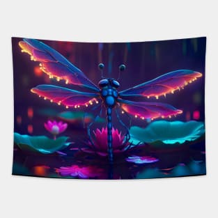 Dragonfly on Lotus Tapestry