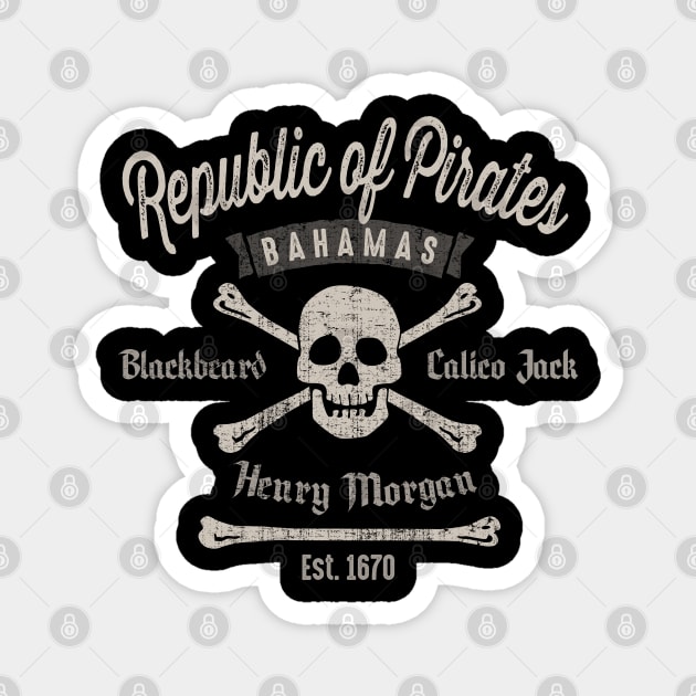 Republic Of Pirates Nassau Cool Vintage Magnet by Designkix