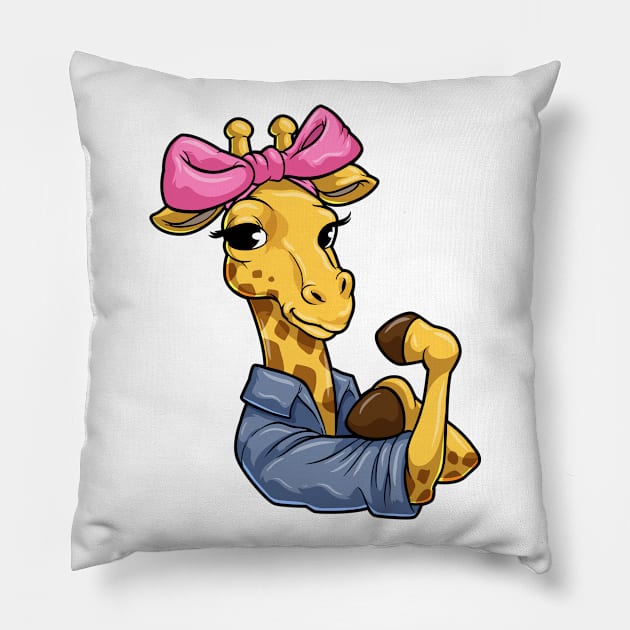 Giraffe with Ribbon Pillow by Markus Schnabel