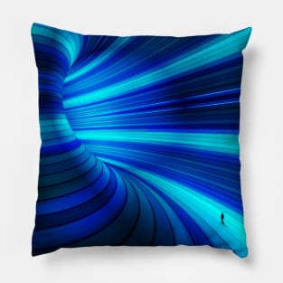 Blue mirrorlab  tunnel Pillow