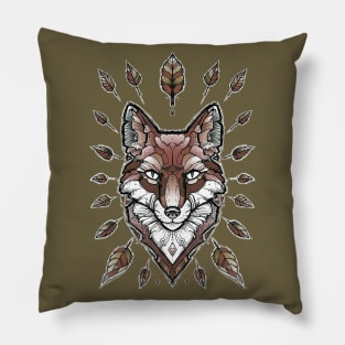 geometric brown fox Pillow