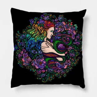 Avenging Eve (stained glass) Pillow