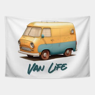 Van Life  / Faded Thrift Style Retro Design Tapestry