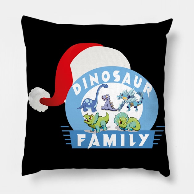 merry christmas - dinosaur family Pillow by TOPTshirt