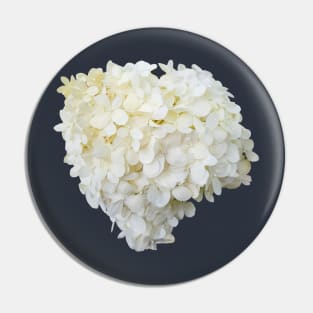 White Hydrangea Floral Photo Cutout Pin