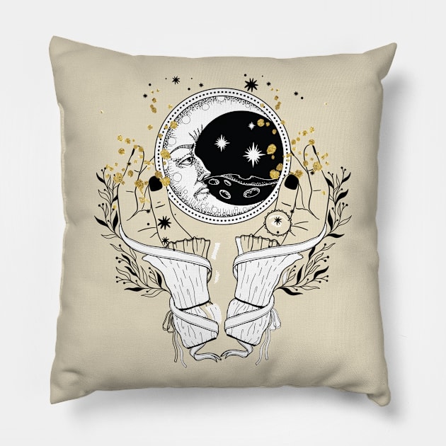 Boho Moon Art Pillow by BWXshirts