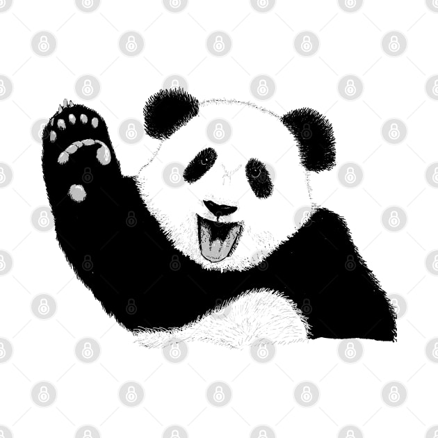 Hand drawn happy panda bear by jitkaegressy