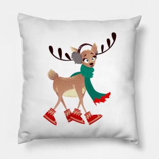 Festive Christmas Reindeer Pillow