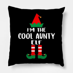 I'm The Cool Aunty Elf Family Matching Group Christmas Costume Outfit Pajama Funny Gift Pillow