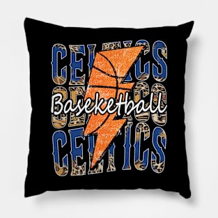 Graphic Basketball Celtics Proud Name Vintage Pillow