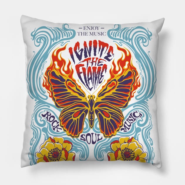 Ignite The Flame Pillow by CHAKRart