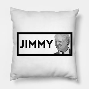 Jimmy: Black & White President Carter Portrait Pillow