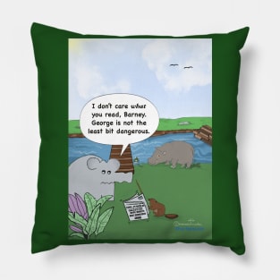 Enormously Funny Cartoons Hippo Steriotyping Pillow