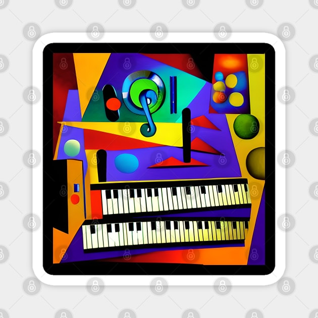 An abstract image of a piano keyboard can be a thought-provoking and visually striking representation of music and its many meanings. Magnet by Musical Art By Andrew