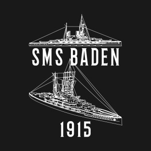 SMS Baden German 1915 WW1 Battleship Blueprint Diagram Gift T-Shirt