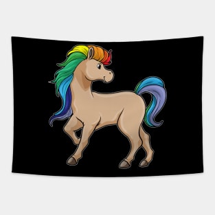 Horse with Rainbow Colors Tapestry