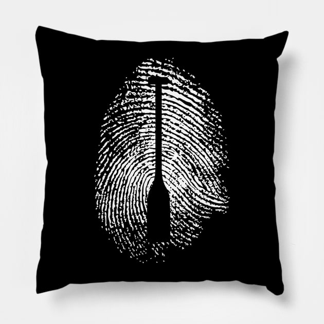 Paddle Fingerprint Paddling Watersports Passion Pillow by Shirtbubble