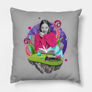 Octopus collage girl Pillow