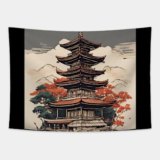 beautiful japanese pagoda art Tapestry