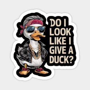 A hilarious and vibrant vintage-inspired illustration of an adorable a fashionable hipster duck. (3) Magnet