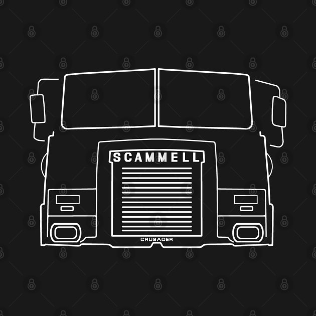 Scammell Crusader classic truck outline white by soitwouldseem