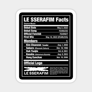 LE SSERAFIM Nutritional Facts Magnet