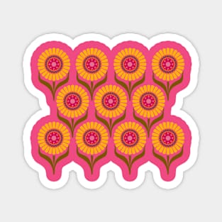 Retro floral design Magnet