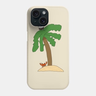 A Palm Tree on a Beach Phone Case