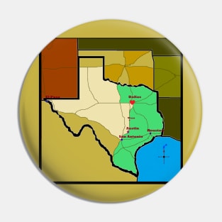 Go West, Western, Texas, Oklahoma Map Pin