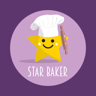 Cute Star Baker with Rolling Pin - Lilac T-Shirt