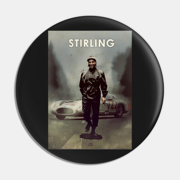 Stirling Moss - Mercedes SLR - Car Legends Pin by Great-Peoples