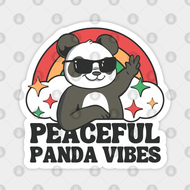 Peaceful Panda Vibes Magnet by Bruno Pires