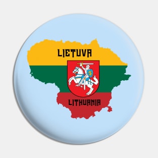 Lithuania flag & map Pin