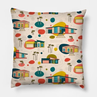 Mid Century Modern Architecture Pillow