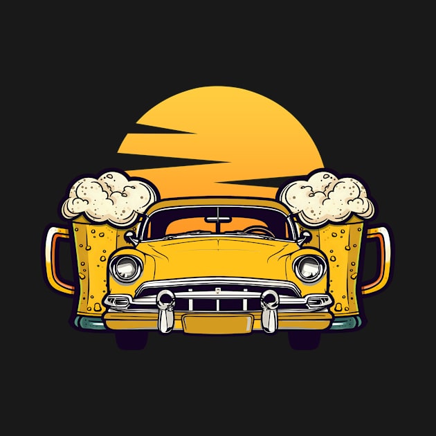 Car Mechanic Shirt | Vintage Retro Beer Car by Gawkclothing