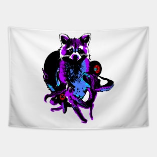 Repressed Tentacle Raccoon cute animal critter chimera chupacabra animal cryptid graffiti street art Tapestry