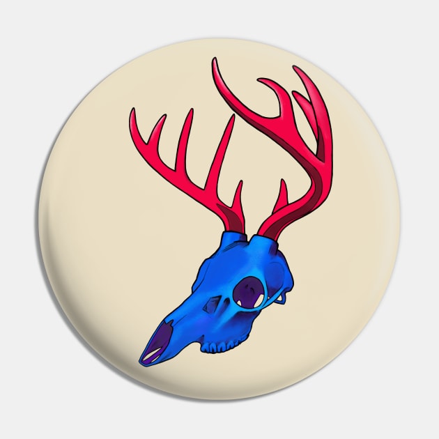 Deer Skull (Bisexual Pride) Pin by theartfulscientist