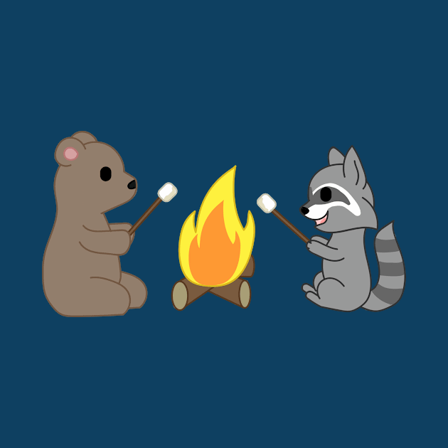 campfire fun making s'mores by chibifox