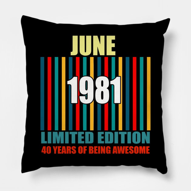 Made in 1981 Birthday Gifts All Original Parts vintage Pillow by graficklisensick666