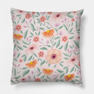 Dancing flowers in pastel Pillow