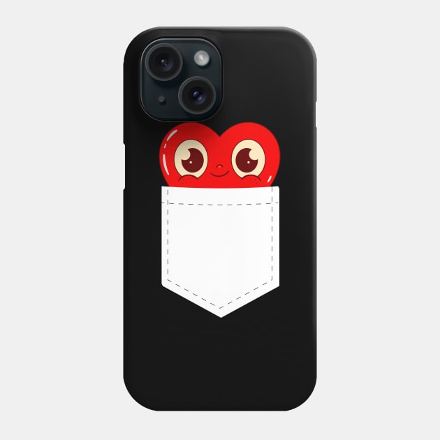 Mr Valentine - 3 Cute Heart in Pocket Phone Case by Megadorim