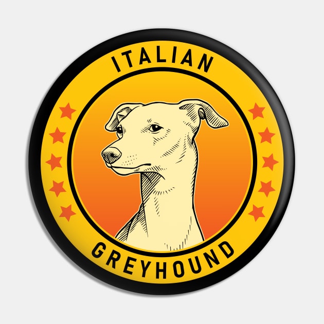 Italian Greyhound Dog Portrait Pin by millersye