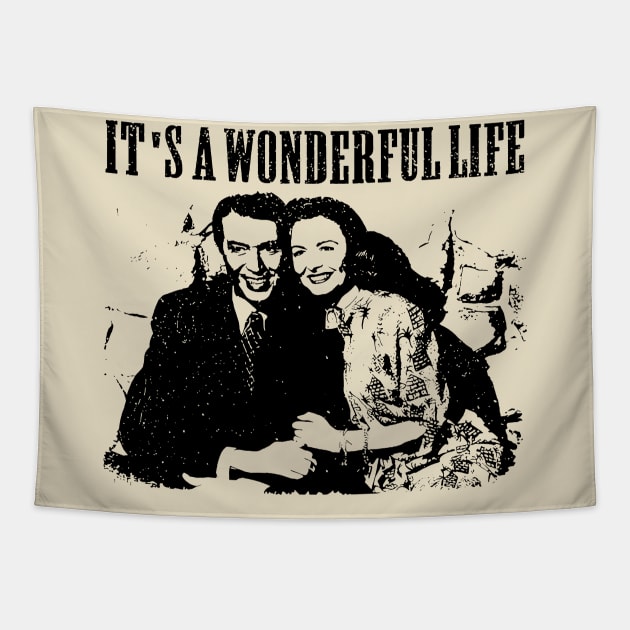 it's a wonderful life // movie retro Tapestry by akunetees