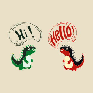 dinosaurs greeting each other T-Shirt