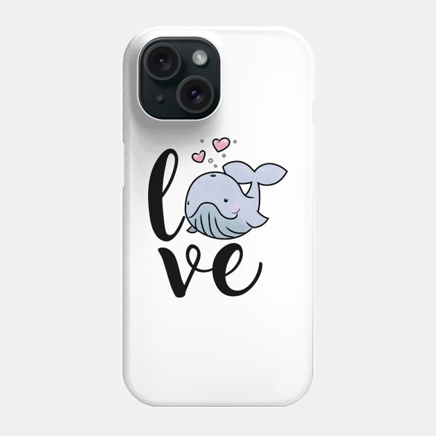 Whale Love for Marine Animal Lovers Phone Case by cottoncanvas