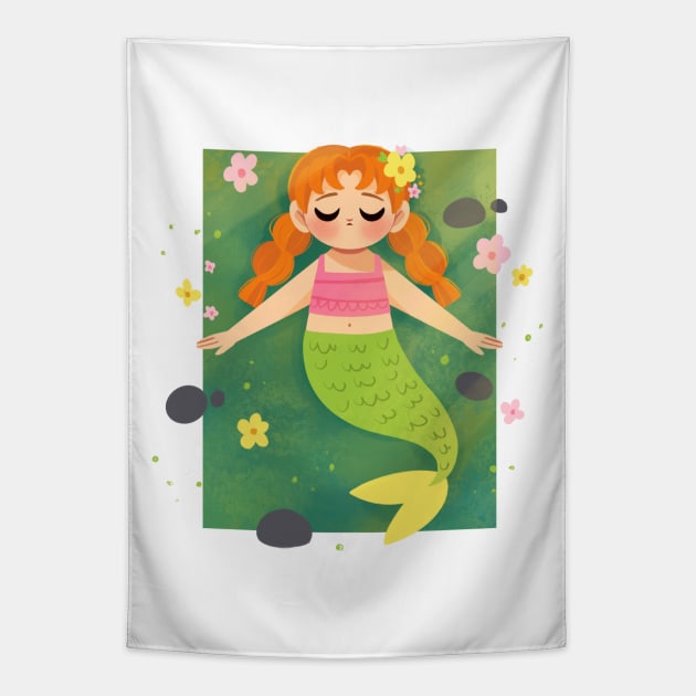 Flower Mermaid Tapestry by Lobomaravilha