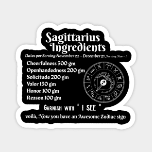 Sagittarius Ingredients Magnet