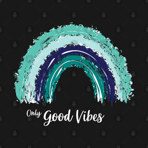 Only good vibes. Rainbow gift boho t-shirt by Lobster Pixels