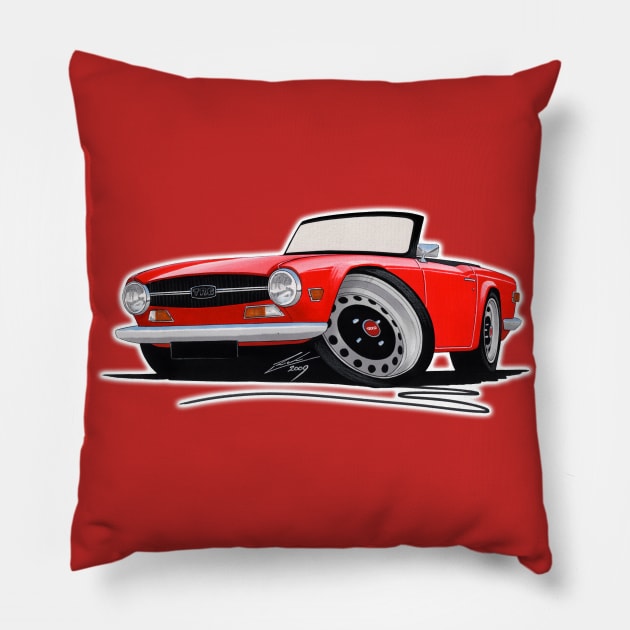 Triumph TR6 Red Pillow by y30man5