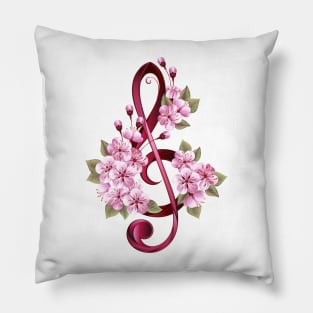 Treble Clef with Sakura Pillow